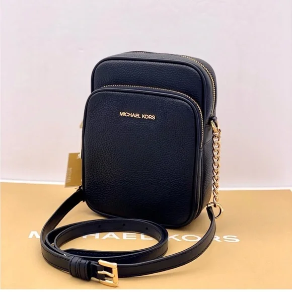 Michael Kors Jet Set Travel Medium Crossbody Bag Black - Picture 9 of 13